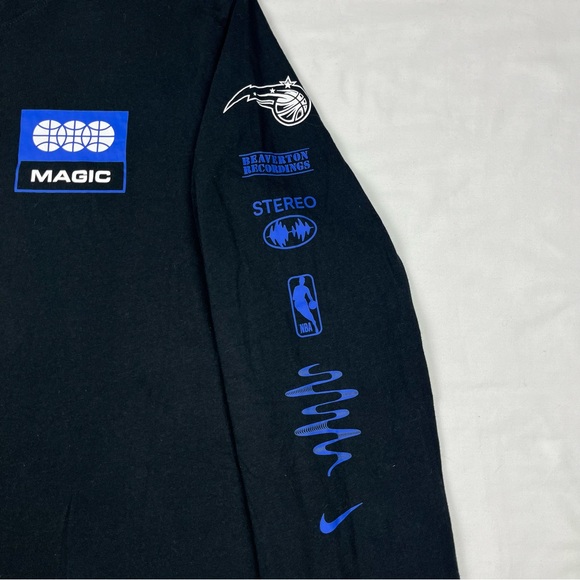 Nike Orlando Magic Mens Long Sleeve T-Shirt Sz Medium Swoosh Records Black A5 - Picture 6 of 9